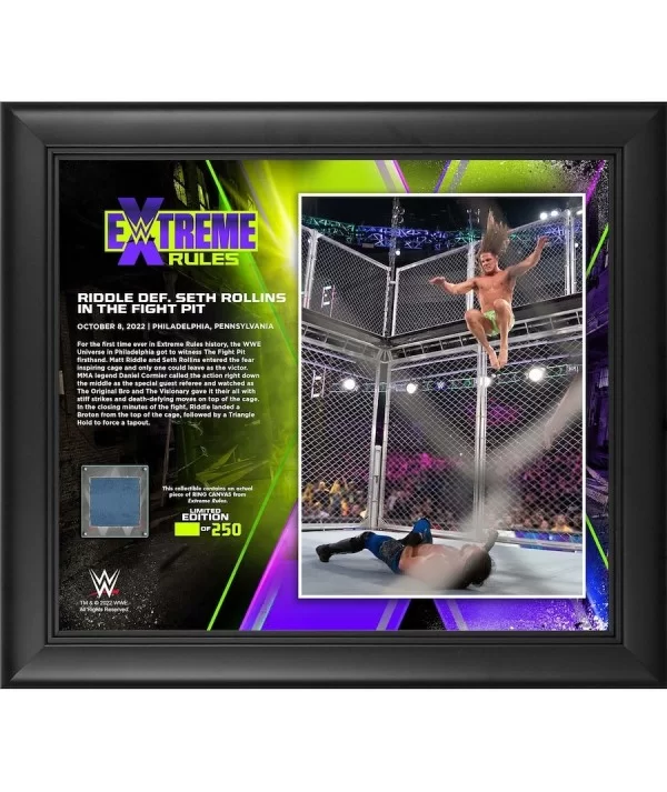 Matt Riddle Framed 15" x 17" 2022 Extreme Rules Collage with a Piece of Match-Used Canvas - Limited Edition of 250 $24.08 Col...