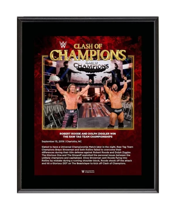 Dolph Ziggler & Robert Roode WWE 10.5" x 13" 2019 Clash of Champions Sublimated Plaque $8.16 Collectibles