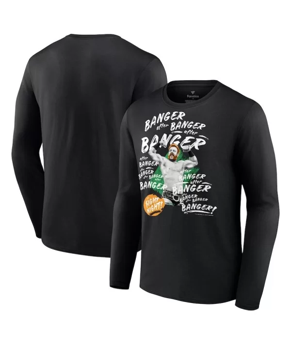 Men's Fanatics Branded Black Sheamus Banger After Banger Fight Night Long Sleeve T-Shirt $12.60 T-Shirts