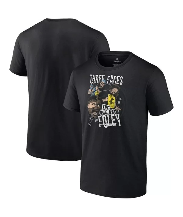 Men's Fanatics Branded Black Mick Foley Three Faces Of Foley T-Shirt $11.76 T-Shirts