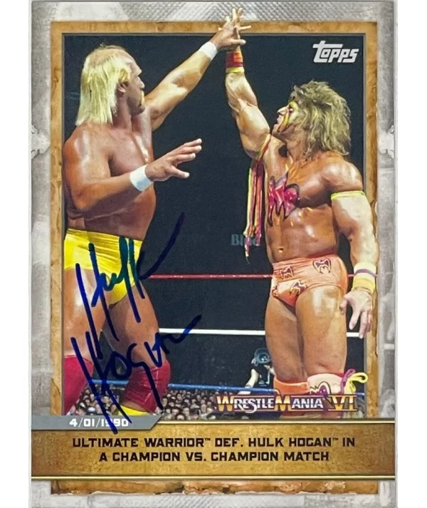 Topps Ultimate Warrior Vs Hulk Hogan Autographed $45.00 Tranding Cards