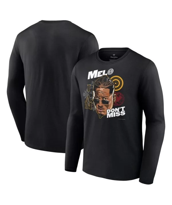 Men's Fanatics Branded Black Carmelo Hayes I Am Melo Don't Miss Long Sleeve T-Shirt $13.16 T-Shirts