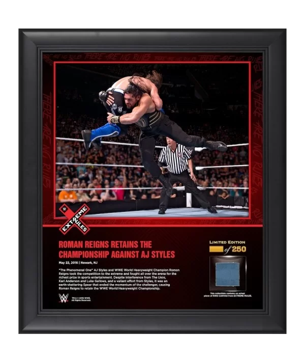 Roman Reigns Framed 15" x 17" 2016 Extreme Rules Collage with a Piece of Match-Used Canvas - Limited Edition of 250 $24.08 Co...