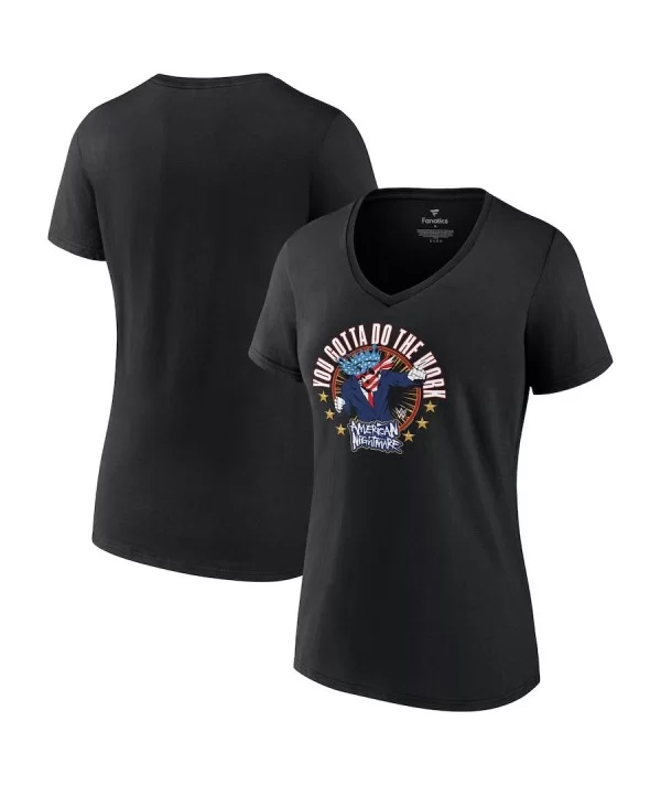 Women's Fanatics Branded Black Cody Rhodes Gotta Do The Work T-Shirt $9.84 T-Shirts