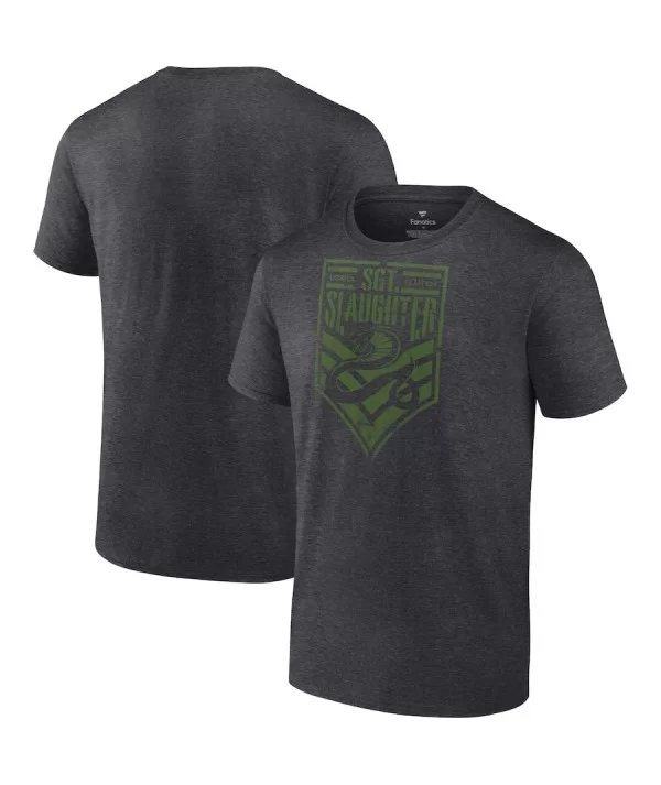 Men's Fanatics Branded Charcoal Sgt. Slaughter Badge T-Shirt $11.76 T-Shirts