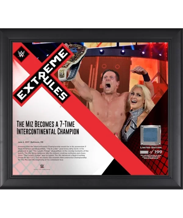 The Miz Framed 15" x 17" 2017 Extreme Rules Collage with a Piece of Match-Used Canvas - Limited Edition of 199 $22.40 Collect...