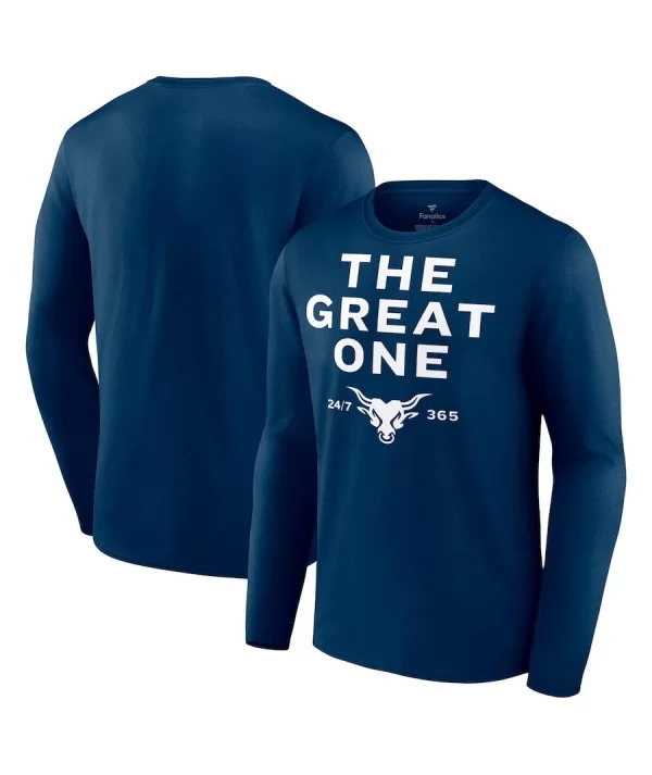Men's Fanatics Branded Navy The Rock The Great One Long Sleeve T-Shirt $14.00 T-Shirts