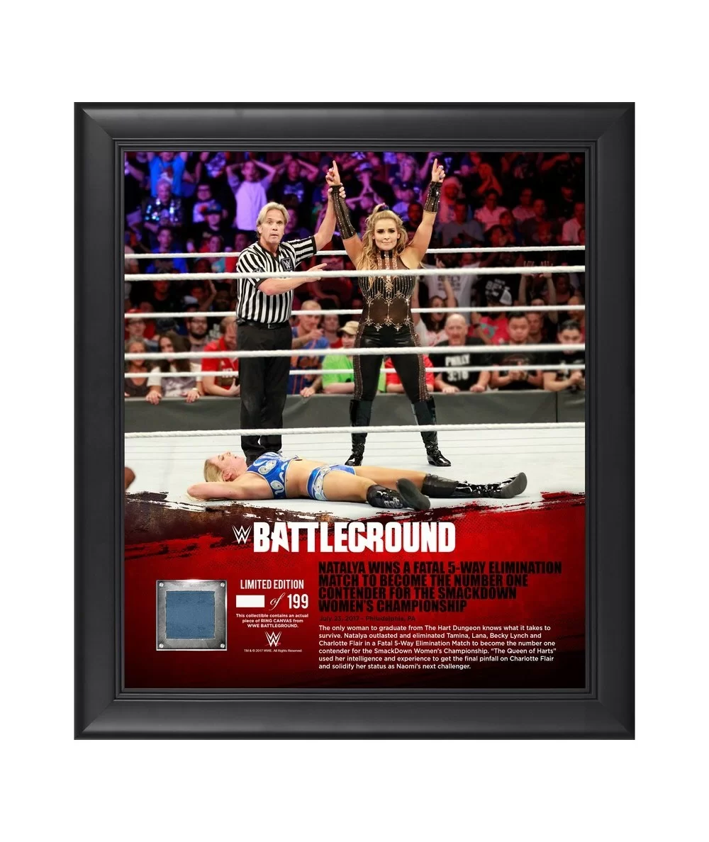 Natalya Framed 15" x 17" 2017 Battleground Collage with a Piece of Match-Used Canvas - Limited Edition of 199 $26.32 Home & O...