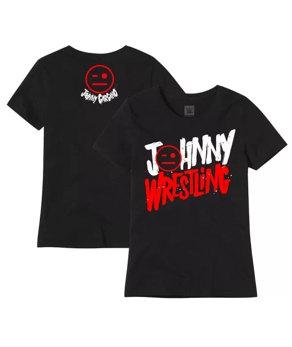 Women's Black Johnny Gargano Johnny Wrestling T-Shirt $11.04 T-Shirts