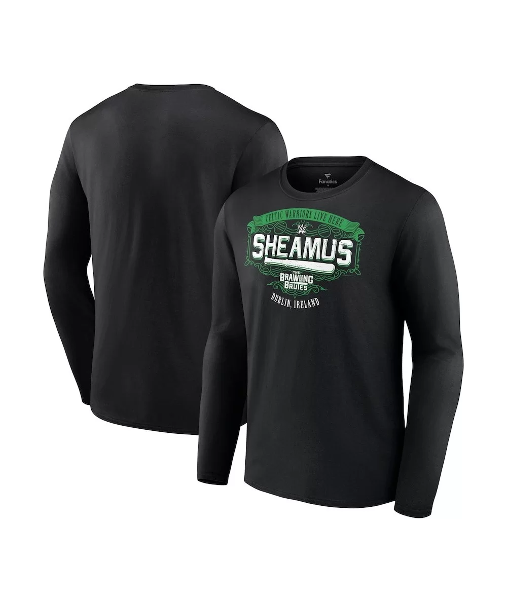Men's Fanatics Branded Black Sheamus Celtic Warriors Live Here Long Sleeve T-Shirt $12.88 T-Shirts