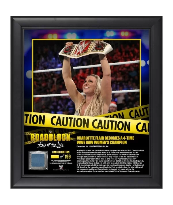 Charlotte Flair Framed 15" x 17" 2016 Roadblock Collage with a Piece of Match-Used Canvas - Limited Edition of 199 $23.52 Col...