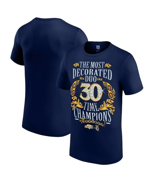 Men's Navy Ric Flair & Charlotte Flair Most Decorated Duo T-Shirt $7.44 T-Shirts