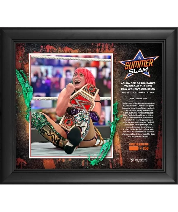 Asuka Framed 15" x 17" 2020 SummerSlam Collage - Limited Edition of 250 $21.28 Home & Office